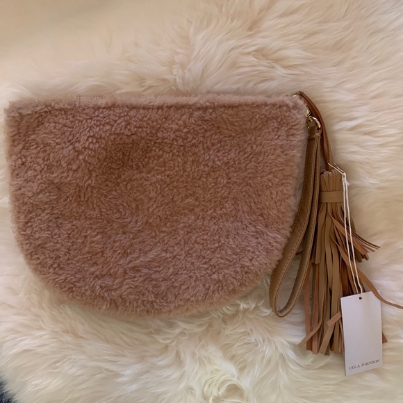 SOLD OUT ❤️Ulla Johnson Kruz Faux Shearling Clutch Pouch Bag - Picture 5 of 8